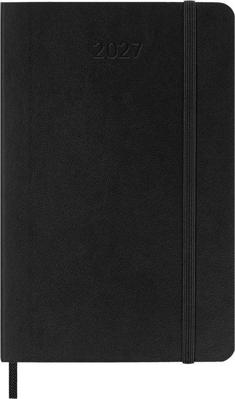 Pamiętnik Moleskine 12 miesięcy - 2027 - miesięczny - kieszonkowy - miękka okładka - czarny