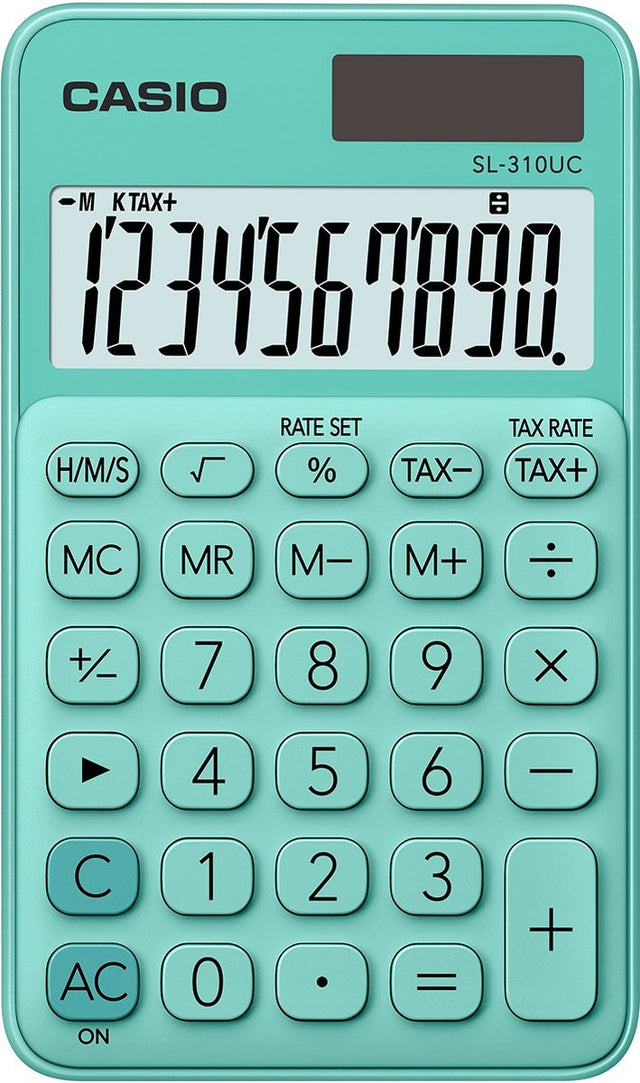 Casio - bureaurekenmachine sl-310uc 10-cijferig scherm - 8x70x118mm - groen