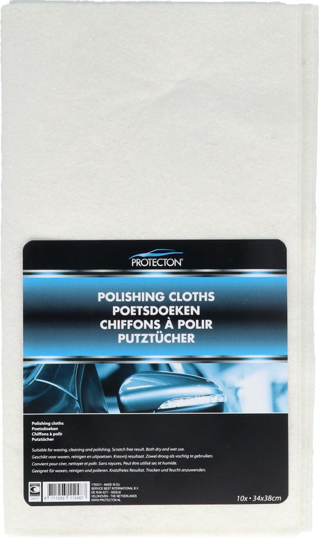 Ściereczki Protecton - wielofunkcyjne - idealne do czyszczenia wnętrza samochodu - można używać na sucho i na wilgotno - opakowanie 10 sztuk - 34x38cm