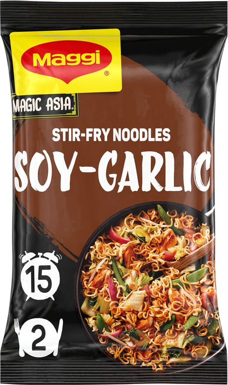Makaron smażony Maggi z czosnkiem sojowym - 10 sztuk x 185g - opakowanie wartościowe