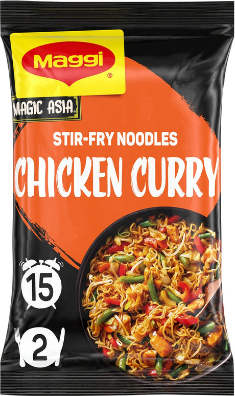 Makaron smażony Maggi z kurczakiem curry - 10 sztuk x 185 g - opakowanie wartościowe