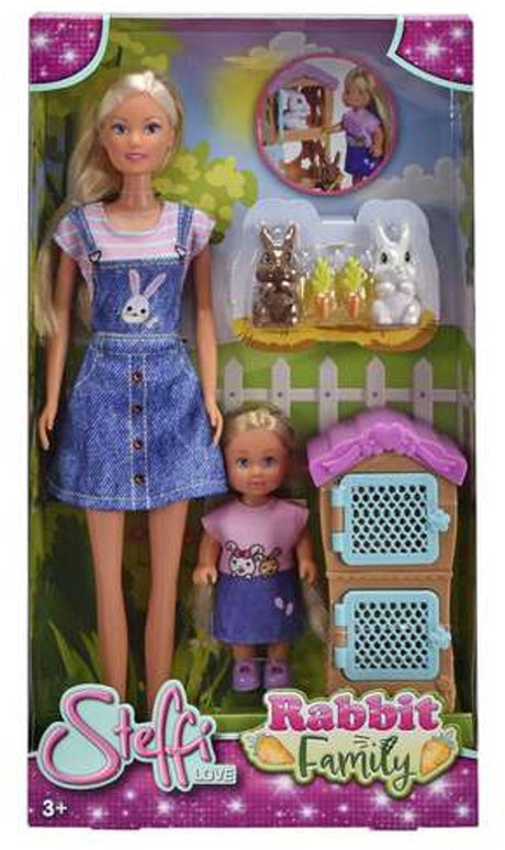 Lalka Simba Steffi Love i króliczki rodzinne Evi różowe - 105733667