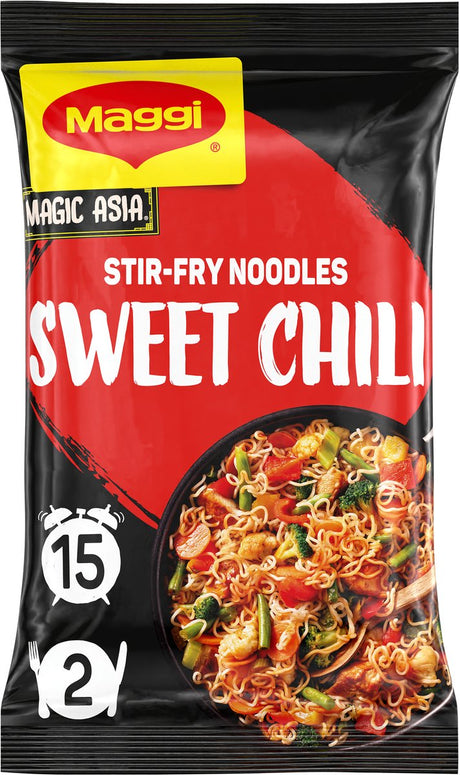 Makaron smażony Maggi ze słodkim chili - 10 sztuk x 185 g - opakowanie wartościowe