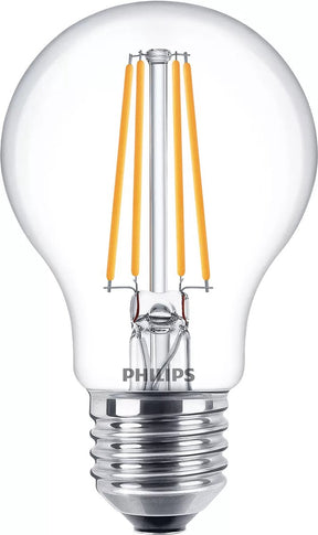 Philips led lamp transparant - 60 w - e27 - koelwit licht - 2 stuks