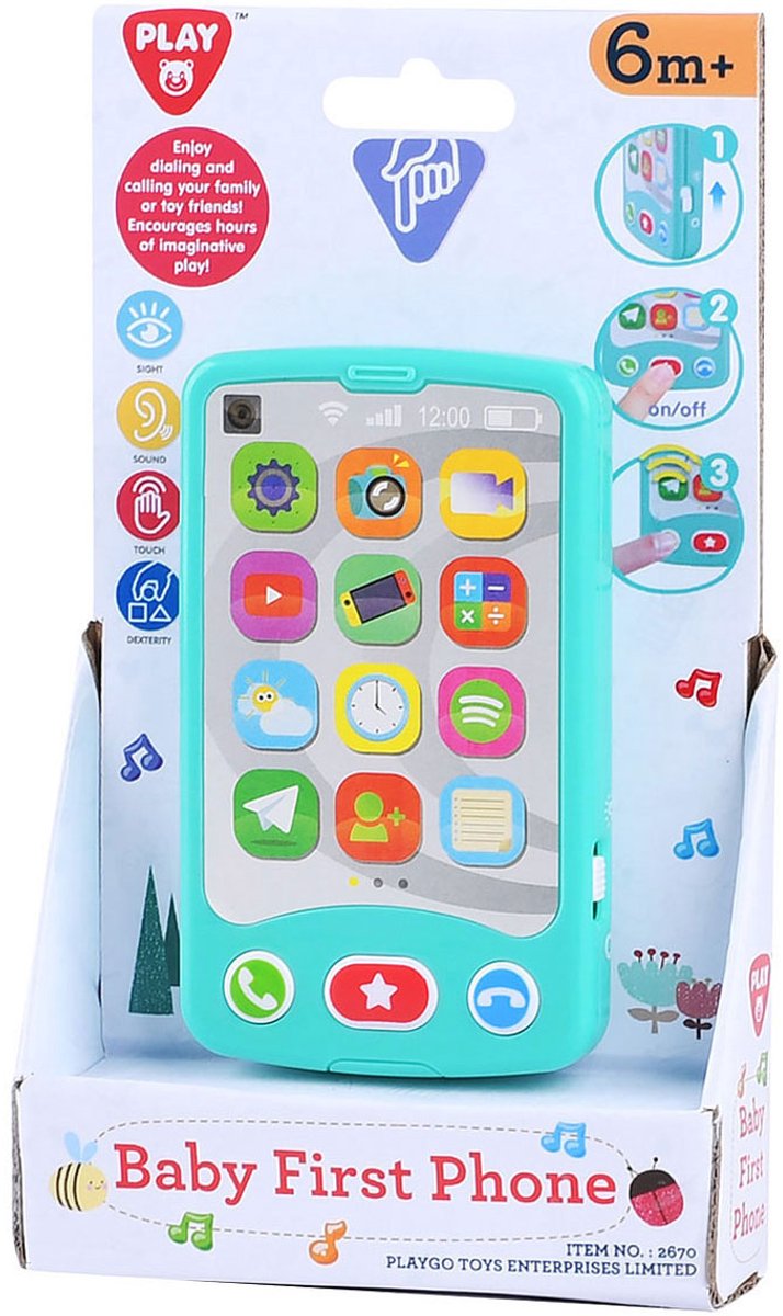 Zabawkowy telefon Playgo Play z dźwiękiem dla małych dzieci i przedszkolaków.