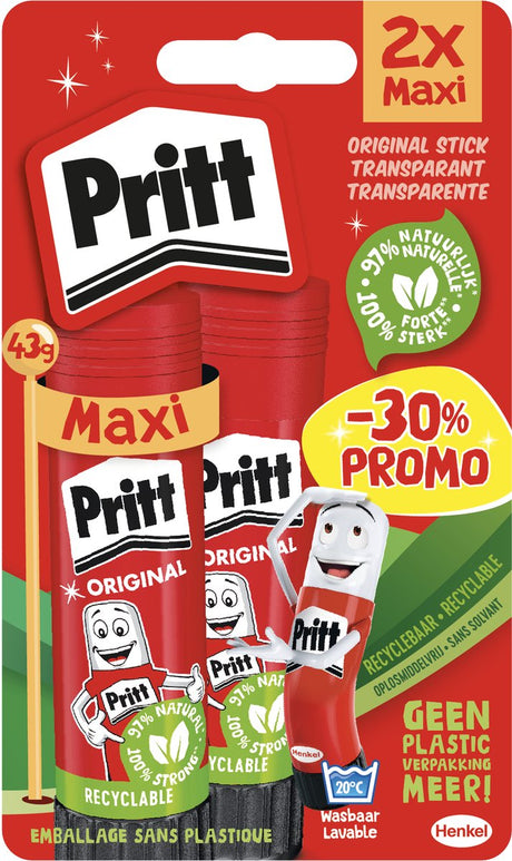 Quantore Klej w sztyfcie pritt sztyft oryginalny 43gr, 2 szt.