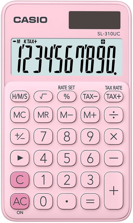 Casio SL-310UC - kalkulator kieszonkowy - 10-cyfrowy wyświetlacz - zasilanie energią słoneczną i bateryjną - różowy