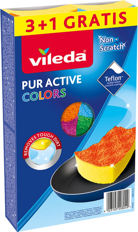 Vileda pur Active Colors - gąbka do szorowania - zestaw 4 szt