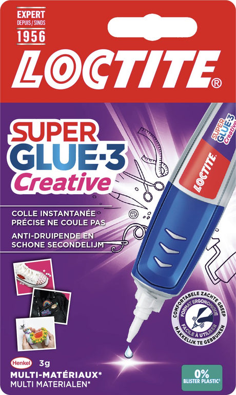 Loctite kreatywny długopis 3g super klej | super klej - uniwersalny klej o wysokiej szczegółowości | klej wieloklejowy drugi klej - super klej