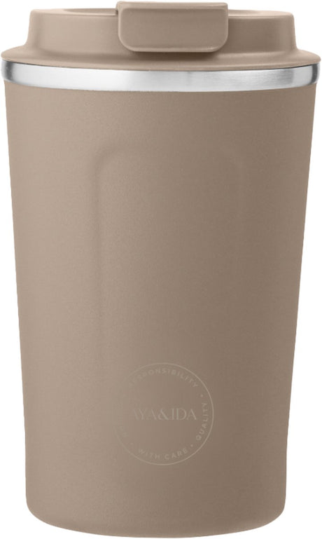 Aya ida aya ida - Cup2go - kubek termosowy - filiżanka kawy - kawa na wynos - kubek podróżny - zabierz ze sobą - 380ml - zgaszony brąz