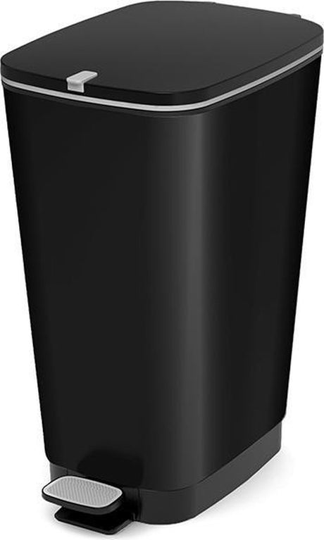 Kis chic kosz na śmieci z pedałem - 50 l - czarny - rozmiar l - 29 x 60,5 x 44,5 cm