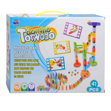 Marmurowy tor z domino, 41 sztuk.