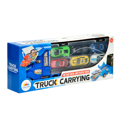 Lobbes Toys BV do transportu samochodów z magazynem - niebieski