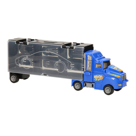 Lobbes Toys BV do transportu samochodów z magazynem - niebieski