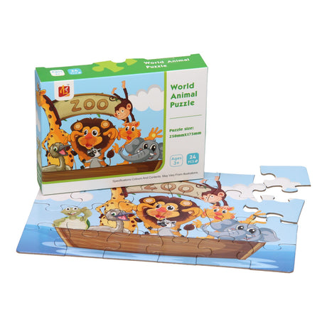 Lobbes puzzle zoo, 24 szt.