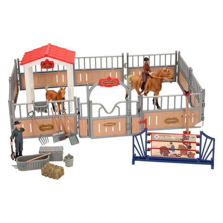 Speelset paarden rijbak met speelfiguren en accessoires