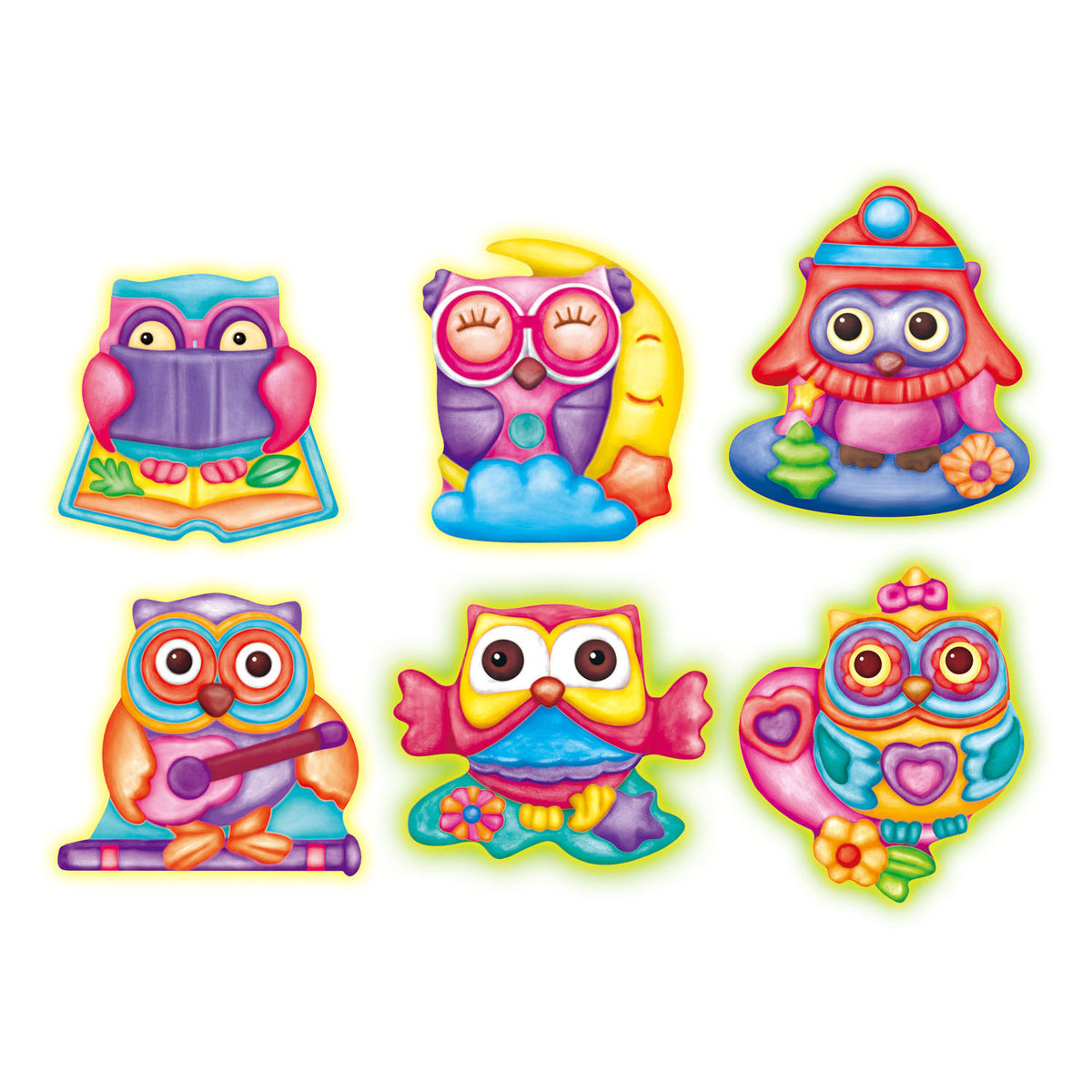 Gieten schilderen glow in the dark uiltjes