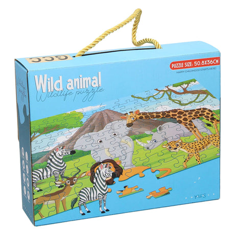 Puzzle podłogowe dzikie zwierzęta, 100 szt.