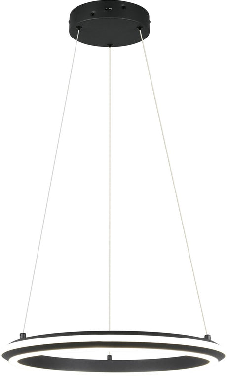 Trio amador – lampa wisząca – czarny mat – w komplecie. 1x SMD 34 W - możliwość ściemniania za pomocą przełącznika - montaż sufitowy - regulacja wysokości - przełącznik dip