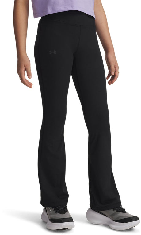Dziewczęce spodnie sportowe Under Armour Motion Flare Pant-blk w kolorze czarno-szarym
