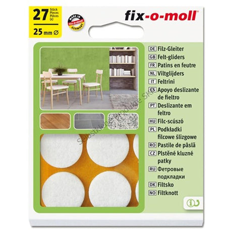 Szybowiec filcowy Fix-o-moll ø25mm biały