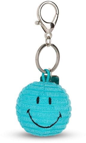 Bon ton toys smiley® - sleutelhanger corduroy teal - 4.5 cm