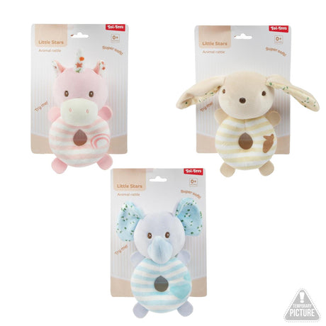 Toi-zabawki Little Stars Baby Animal grzechotka -miękka- 3ass