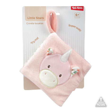 Toi-toys Little Stars Baby pluszowa, marszczona książeczka -miękka- 3ass