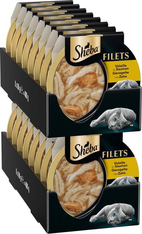 Karma dla kota Sheba - filety - drób i łosoś w sosie - 16x60g