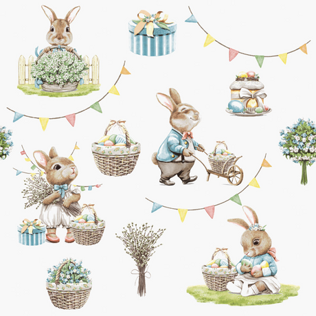 Serwetki Duni Bunny Joy 3-warstwowe chusteczki 33x33cm