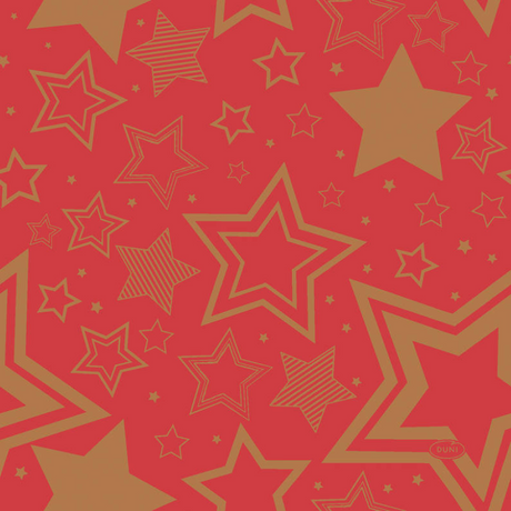 Duni servetten holiday star red 33x33cm