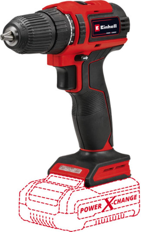 Wiertarko-wkrętarka akumulatorowa Einhell te-cd 18 40 li bl solo - power x-change - 18 V Li-Ion - 40 nm - 0-350 0-1450 obr./min - Bezkluczowy uchwyt wiertarski 10 mm - silnik bezszczotkowy - wył. akumulator i ładowarka