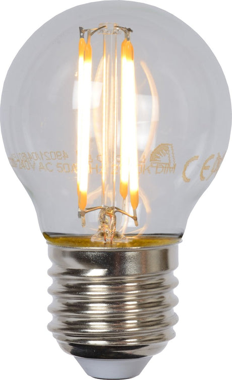 Lucide g45 - żarówka - ø 4,5 cm - LED ściemnialna - E27 - 1x4W 2700K - przezroczysta