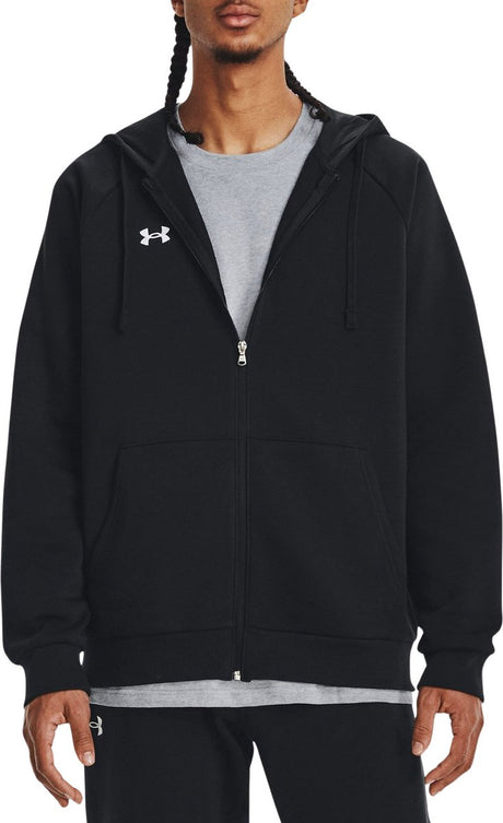 Męska bluza sportowa Under Armour UA Rival Fleece FZ Hoodie-BLK - czarno-biała