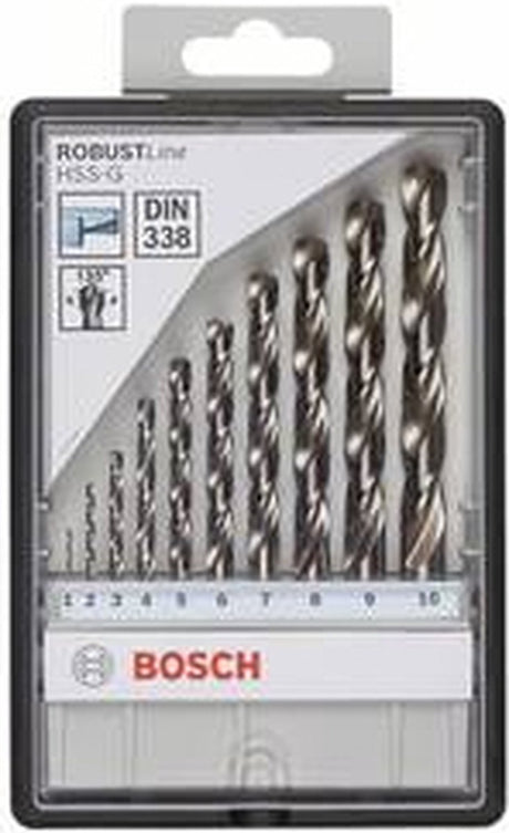 10-częściowy zestaw wierteł do metalu Bosch hss-g, 135°