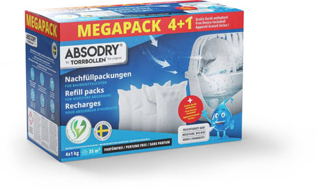 Absodry pochłaniacz wilgoci, wkład megapack 4x1kg + urządzenie
