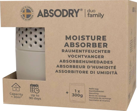 Absodry Duo Family Bag pochłaniacz wilgoci seria 3 nugat - zawiera 1 wypełnienie