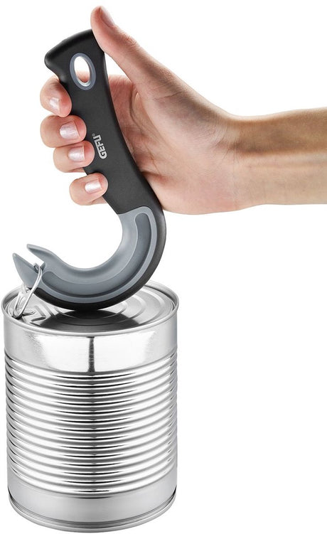Otwieracz do puszek Gefu pullto do puszek z uchwytem - ergonomiczny kształt litery J - można myć w zmywarce - 15,5 cm