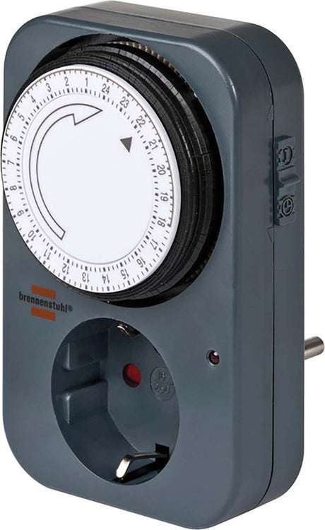 Zegar sterujący Brennerstuhl mz 20, gniazdo mechaniczne (timer dzienny z podwyższoną ochroną styków) kolor: szary