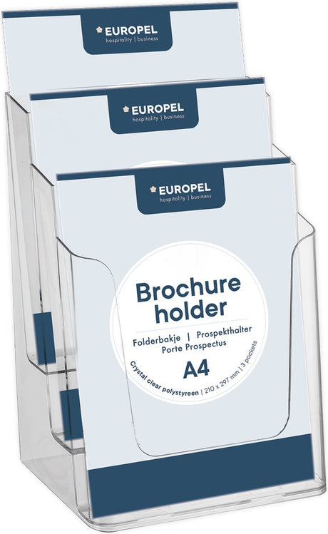 Europel tace na broszury wielokrotne - ulotki, teczki, wizytówki - 3x A4 - 21 x 29,7 cm - krystalicznie czysta prezentacja - targi i biura