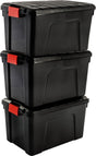 Iris store-it-all opbergbox - 60l - kunststof - zwart - set van 3