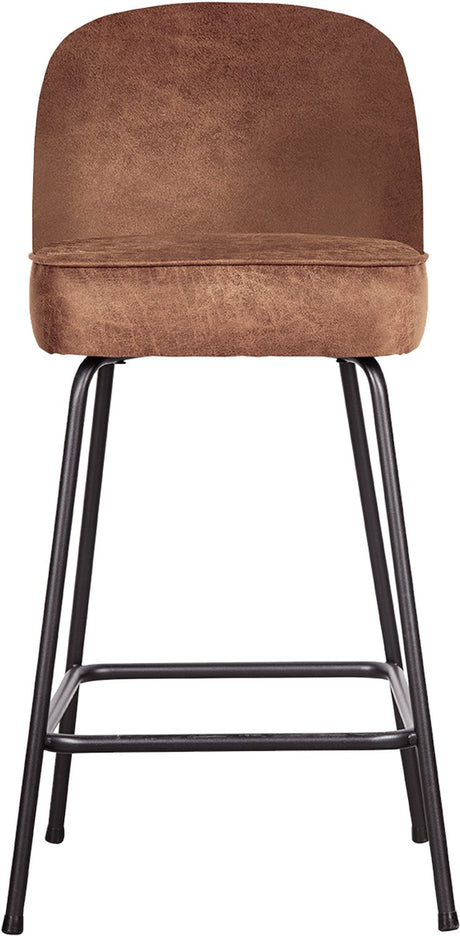Woood vogue barstoel 65 cm - recycle leer - cognac - 89x50x55