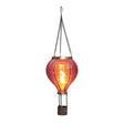 Anna's collection solar luchtballon met vlameffect roze 12led 11x36cm
