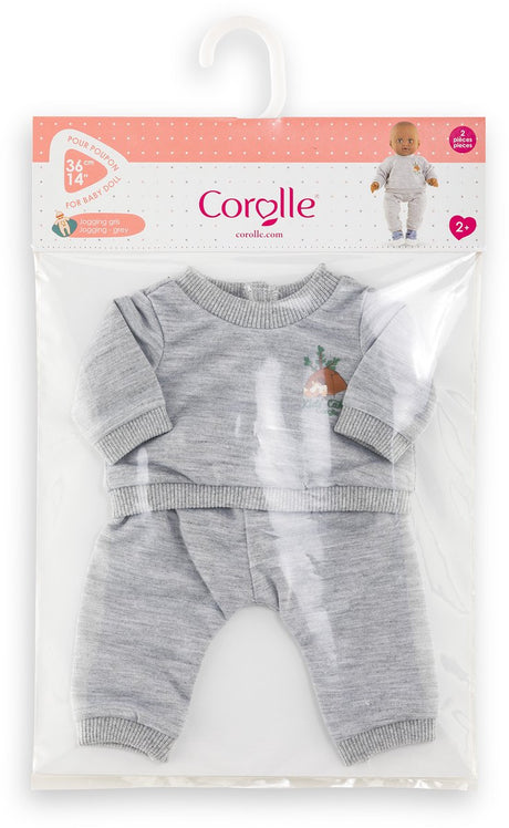 Kostium dla lalki Corolle do biegania szary 36 cm - miękkie ubranko dla lalki.