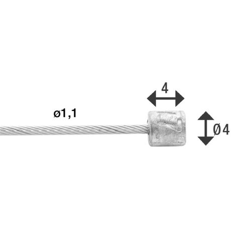 Elvedes Cable Systems bv Switch linka wewnętrzna elvedes 2250 mm 7 x 7 drutów ze stali nierdzewnej ø1,1 mm z n-nyplem ø4,5 x 4,5 (karton 50 sztuk) - srebrny