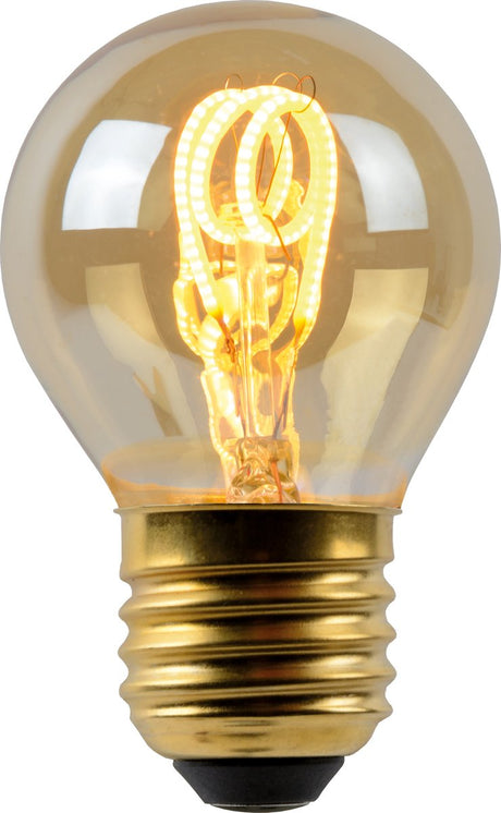 Lucide g45 - żarówka - ø 4,5 cm - LED ściemnialna - E27 - 1x3W 2200K - bursztynowa