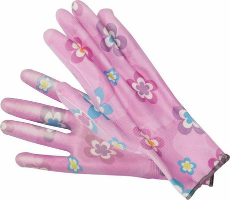 Flo tuinhandschoenen.bloemen heldere roze 10