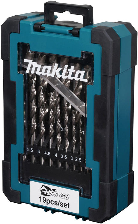 Zestaw wierteł do metalu Makita hss-gs 19-częściowy - d-78352