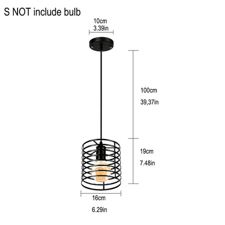 Industrialna lampa wisząca Homestyle pro mk014-b 16x19 cm czarna, metalowa