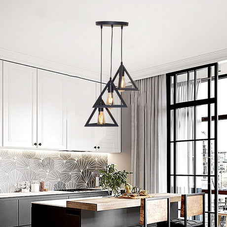 Homestyle pro mk022-b industrialna lampa wisząca piramida czarna, metalowa